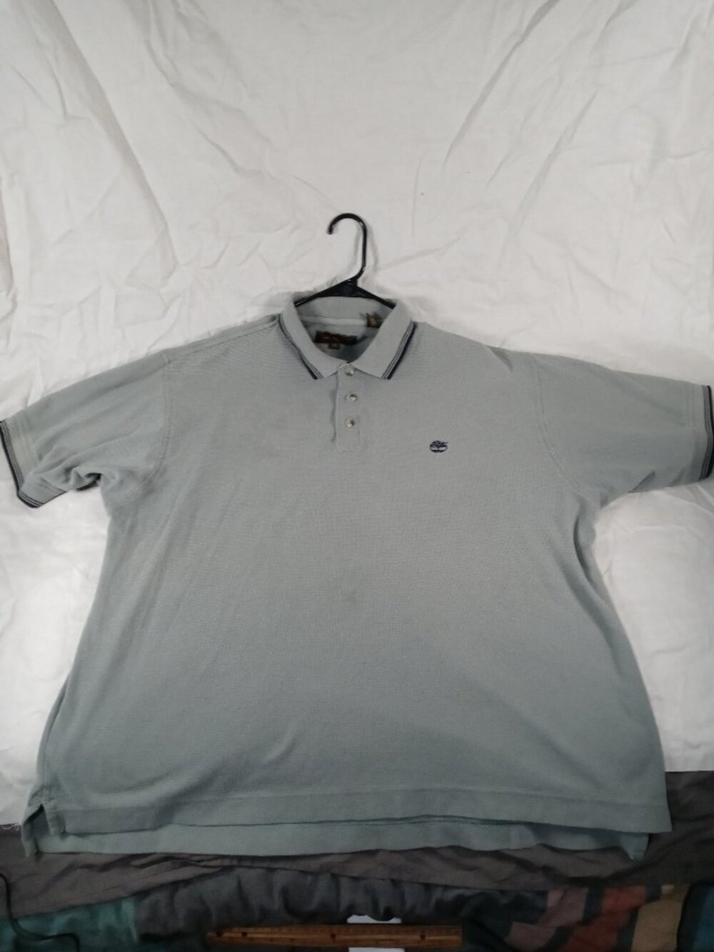 Timberland Weather Gear Shirt XL Green Grey Button Up Collar Shirt in Great Cond